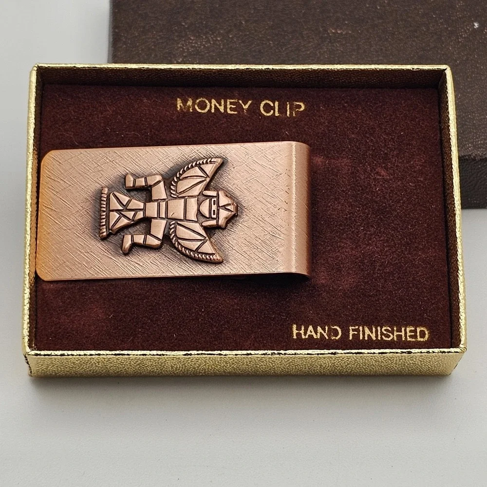 New Southwest Native Thunder Bird Copper Money Clip Thunderbird Eagle In Box